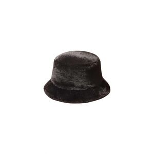 Stylish Black Faux Fur Bucket Hat
